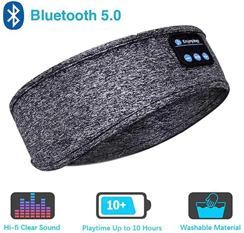 Antifaz para Dormir con Auriculares Bluetooth – Banda Elástica y Suave | Música Inalámbrica | Ideal para Dormir