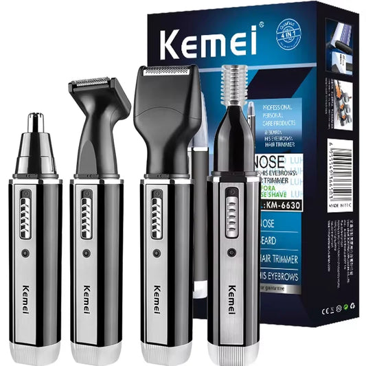 Recortadora 4 en 1 Recargable para Hombre – Nariz, Barba, Orejas y Cejas